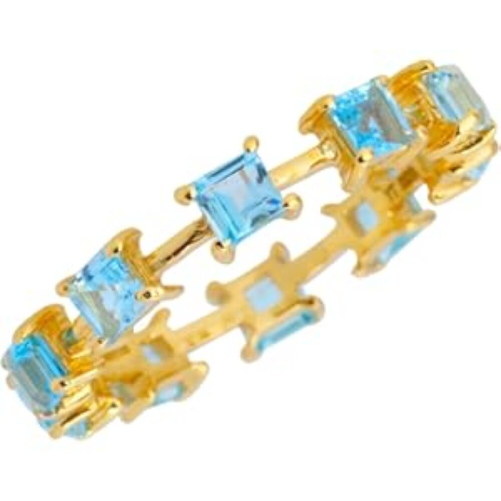 14kt Solid yellow Gold Swiss Blue Topaz Ring size 7